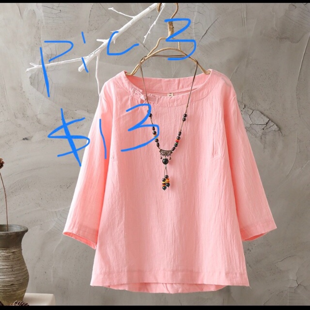 Pink women top 3/4 sleeve top size S- M